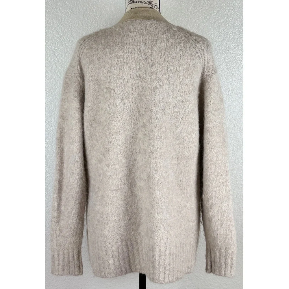 Everlane Superfuzz Alpaca Cardigan - Light Oat, size XXS